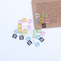 짱패브릭 인형옷부자재) (4개) 내경 5.5mm 사각 컬러 조리개, 블랙