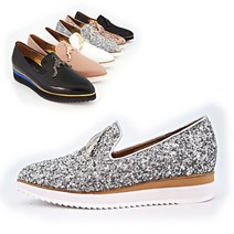 [키튼힐] [특별혜택] 플랫폼 슬립온 KG0013 소가죽+글리터링