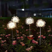 친환경 태양광 정원등 민들레 조명 led 태양열 알루미늄 와이어 꽃 야외조명 등, 전구색15cm