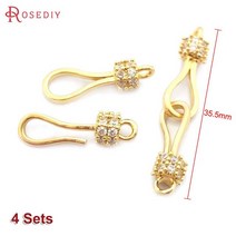 22x4MM 27x5MM 36x7MM 24K 골드 컬러 황동 목걸이 팔찌 걸쇠 커넥터 Diy 쥬얼리 결과 액세서리, [14] 44525-24K Gold Color