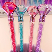 다이아몬드 보석 비즈 볼펜 폼폼 큐빅 펜가위 LED 스퀴시 젤펜 초등학생 어린이날 크리스마스 선물, 라이트 스나이퍼펜(블랙칼라)