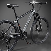 MTB 산악자전거 24인치 8단변속 디스크브레이크 성인자전거 남녀 출퇴근용 대학생용, 연그레이