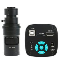 현미경부품 악세사리 1080p 2k 4k 48mp hdmi usb tf 산업용 비디오 현미경 카메라 + 180x 300x 200x 500x 100x c +, 200배 렌즈로