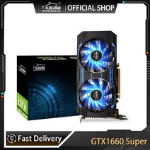 JINGSHA GTX 1660 슈퍼 전자 스포츠 6G 그래픽 카드 Nvidia GDDR6 GPU 192bit 비디오 게임 12nm RGB 조명 (, 한개옵션0