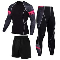 땀복세트 여름트레이닝세트 트레이닝셋업 남성용 긴팔 피스 압박 운동복 세트 체육관 러닝 조깅 피트니스 의류