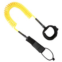 3M TPU 탄성 코일 스탠드 업 패들 보드 서핑 보드 가죽 끈 360 ° 회전 패들 보드 서핑 카약용 라이프 안전 로프, Style 1 Yellow