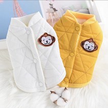 코코스튜디오 고양이 강아지옷 몽키 경량 패딩 조끼, 코코 몽키 경량 패딩조끼/옐로우