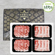 [냉장] 초록한돈 소백명가 삼겹살 목살 선물세트 2kg, 1개