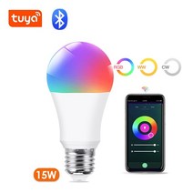 스마트 전구 조명 IOT Tuya-15W Led E27 Wifi RGB 램프 Alexa Google 홈 RGBCW 밝기 조절 블루투스 16 백만 색상, [01] Bluetooth 15W, [02] 110V, [01] 1PCS