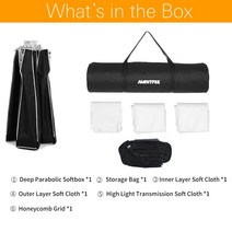AMBITFUL-P90 90CM 파라볼릭 딥 소프트 박스 + 허니콤 그리드 보웬스 프로포토 엘린크롬 마운트 스튜디, 01 for Bowens Mount