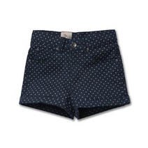 닥터데님 여자 여름 롤업 데님 반바지 - 알린 블루 도트 패턴