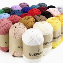 누에르고치 패브릭얀 (29색) NUERGOCHI fabric yarn 져지 원단으로 털날림이 없고 부드러운 감촉으로 피부가 예민하신 분에게도 안전 뜨개질 대바늘 코바늘, 21.엘로우브라운