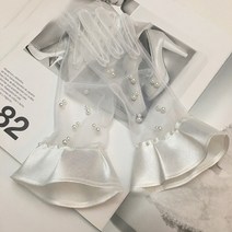 벙어리장갑 Bowknot 진주 레이스 새틴 장갑 여성 신부 웨딩 파티 자수 들어 갔어 패션 화이트 블랙, [01] 싱글 사이즈, [23] 19