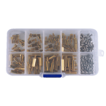 볼트 너트 나사못 못 박스 세트 와샤 나사 육각 구리, 플라스틱 상자 세트(싱글 헤드 구리 M2.5)