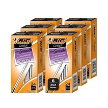 빅 BIC 크리스탈 볼팬 잘써지는볼펜 1mm 블랙 144개, 총 144개_검은색