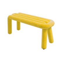 홈카페 볼드 체어 벤치 무스타슈 의자 파이프체어 컬러 패브릭 인테리어 북유럽 화장대 거실, 벤치 옐로우