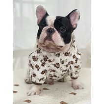 프렌치불독 보스턴테리어 강아지 옷 잠옷 크리스마스 바라클라바 편한옷 신발 슈즈웨어 브랜드 할머니 망토 소형견, 12야드(1.5-2.0kg 말티즈), 크림 베이스 커피 컬러