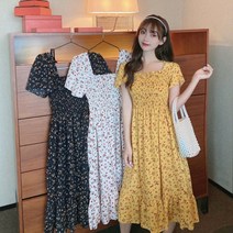플라워 스모그 밴딩 여름 원피스/3컬러 바캉스룩 비치룩 여행룩