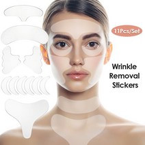 목세로주름 세로목주름 일일일팩 눈밑주름패치 목주름팩 실리콘팩 재사용 가능한 실리콘 주름 얼굴 테이프 16 개 18 개이마 목 눈 스티커 패드 노화 방지 패치 리프트 장치 스, 03 11pcs