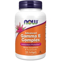 NOW 보조제 Advanced Gamma E Complex Tocopherol & Tocotrienol 혼합 항산화 보호* 120 소프트젤