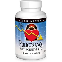 Source Naturals 소스내추럴 폴리코사놀 코엔자임큐텐 코큐텐 Policosanol Coenzyme Q10 120정