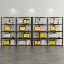 상장진열대 메달 트로피 라이선스 특허 전시 선반 4단, 블랙 라이트 월넛 360 36 180