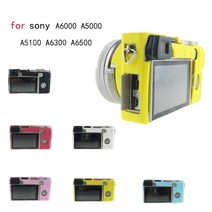 소니 A6000 A5000 A5100 A6300 A6500 용 실리콘 아머 스킨 카메라 바디 커버 소프트 프로텍터카메라 가방 보호 쉘, 05 Pink A6000