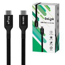 고링크 C to C 100W 초고속 충전 C타입 케이블 블랙, 0.5m(CA1BY)