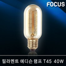 조명다움 LED램프 벌브전구 볼구 삼파장 EL 유볼 글로브램프 하이크림전구 스틱램프 에디슨 눈꽃 조명 전등 KC인증 LED전구, 55 포커스 필라멘트 에디슨 T45 40W E26 [전구색]