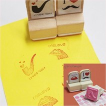 GVP 나무 스탬프 세트 레드 다꾸템 우드스탬프 디자인도장