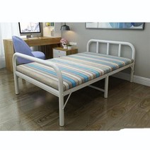 다소미얼 Jun.11 217번 1m 고정 접이식 침대 1인용 간이 1.2 경제형 숙소 2.0m 간편 점심용 침대철침대틀Z, 1_블 루 스 트 라 이 프 폭 75cm 호 화 두께