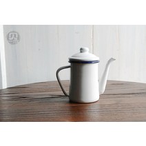 오일 포트 약간의하자제품 더큰 대외 무역 일본 법랑주전자, 기본, T02-화이트색