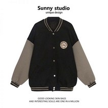 과잠바 겨울 자켓 점퍼 캐주얼 야구잠바 남성 가을 과잠 커플룩 미국 복고풍 홍콩 의 세련된 두꺼운 퀼트 야구 유니폼 여성 봄 의류 대학 바람 재킷 작은 남자 코트 조수