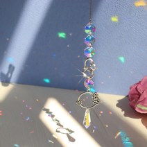 썬캐처 크리스탈 윈드 차임 문 썬 캐처 다이아몬드 프리즘 펜던트 드림 레인보우 체이서 행잉 웨딩 드롭, 15 6