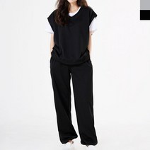 여성 트레이닝 세트 여자 베스트 와이드 팬츠 반팔 홈웨어 실내복 여름 츄리닝 운동복 잠옷 파자마 슬립 웨어
