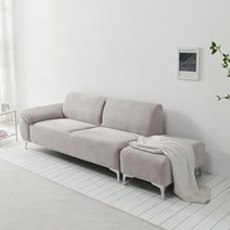 케미 아쿠아텍스 3인용 소파 스툴 무료 증정, 연그레이 팔걸이 우형