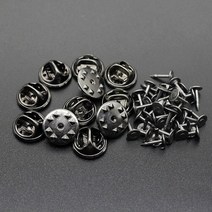 100 개 로듐 금속 핀 다시 나비 걸쇠 브로치 스퀴즈 배지 홀더 기본 DIY 보석 만들기 용품 공예, 01 Black Set