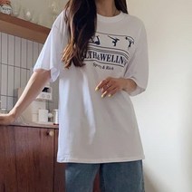 디작소 여성 몬테아 루즈핏 헬스 프린팅 반팔 티셔츠