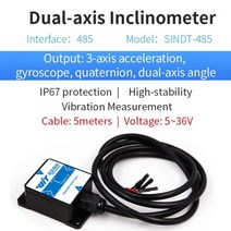 센서 MPU6050 IMU SINDT 이중 축 200Hz 경사계 3 가속도계 모듈 자이로 스코프 Quaternion TTL/RS232/RS485, SINDT-RS485 5M