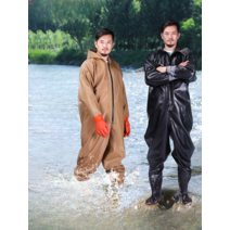 가슴장화 갯벌체험슈트 해루질슈트 방수 방한 허벅지 전신장화, N 옐로우 장갑타입 110mm