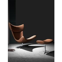 보컨셉 라운지 체어 1인 가죽 소파 Imola Chair, 오렌지 레이어 가죽