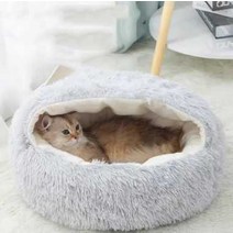 심플 고양이 온열방석 털숨집 쿠션하우스, 그레이