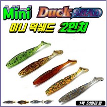 엘리게이터 미니덕쉐드웜2 /쏘가리 꺽지전용 벌크포장, 1.워터메론블랙칩