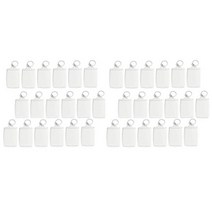 액자키링 아크릴 사진 포토 키링 키체인 직사각형 투명 빈 삽입 액자 키홀더 DIY 분할 링 200 개, Transparent