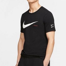 나이키 스포츠웨어 스우시 반팔 티셔츠 블랙 화이트 DB5858-100