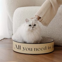 미스터댕댕 북유럽 냥모나이트 원형 고양이 스크래쳐 캣모나이트 침대 특대형 본품 42cm, lettering