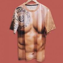 킹호연지기근육 반팔 티셔츠 XL 타투 쓸데없는선물 관종템 인싸템 단체티 마니또선물