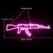 AK 74 네온사인 게임방 자취방 홈PC방 꾸미기 벽장식, 2.pink, 5w, CHINA