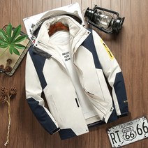 겨울 방한 세트 방수 낚시복 상하의 점퍼 바지 동계 야상 작업복 자켓 등산 바다 낚시, XXXL, 남성 아이보리