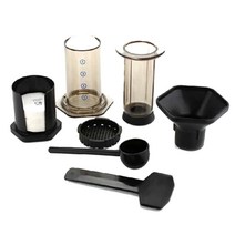 필터 유리 에스프레소 커피 메이커 휴대용 카페 프렌치 프레스 카페 커피 냄비 aeropress 기계, 하나, 검정